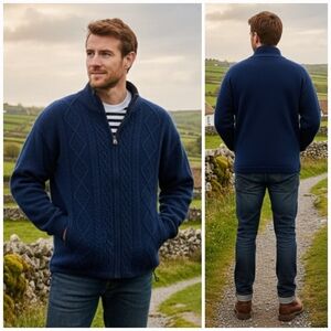 Aran XXL Ireland Old Money Countryside Fisherman Cabincore Wool Knit Sweater